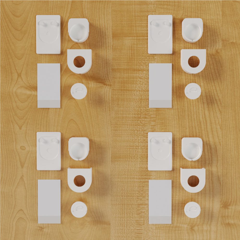 4x-Set Halter zum Ankleben von verspannten Plissees