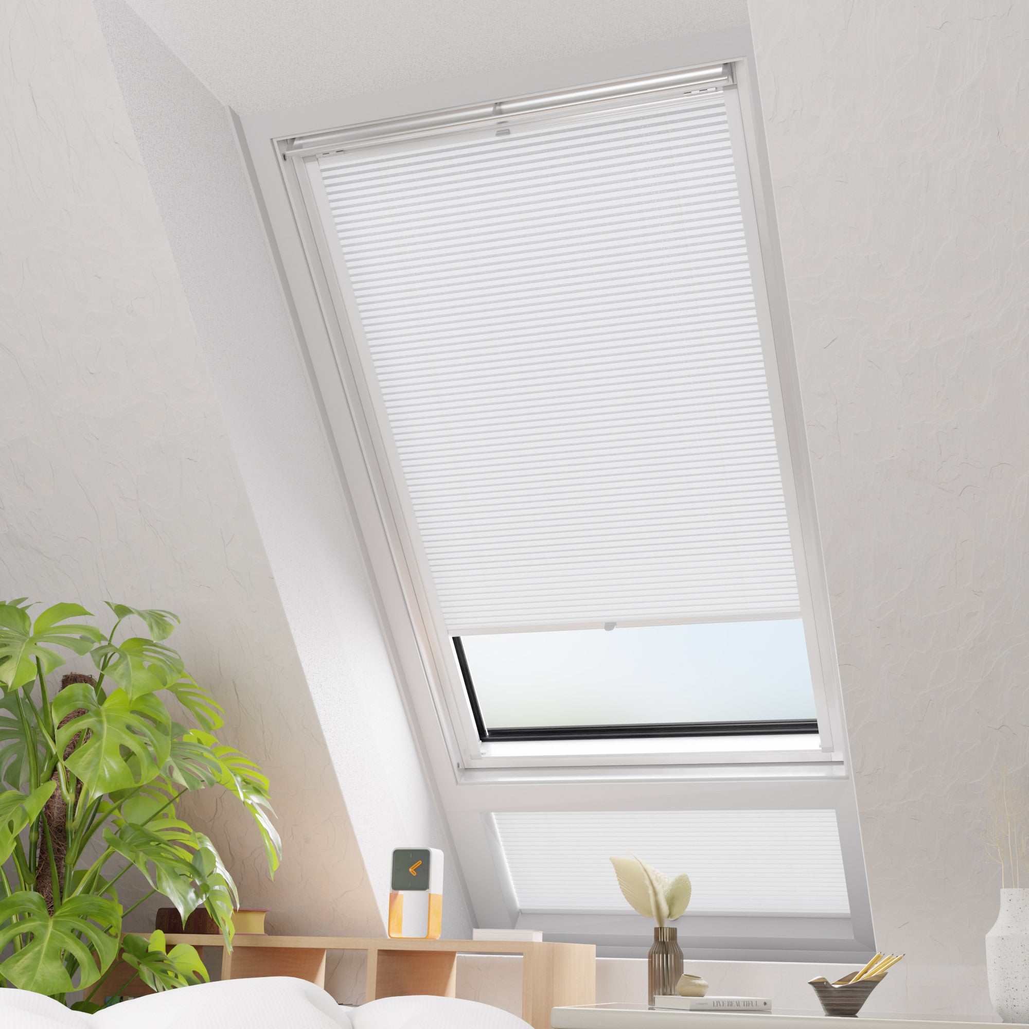 Räumliche Darstellung des Dachfenster-Wabenplissees
