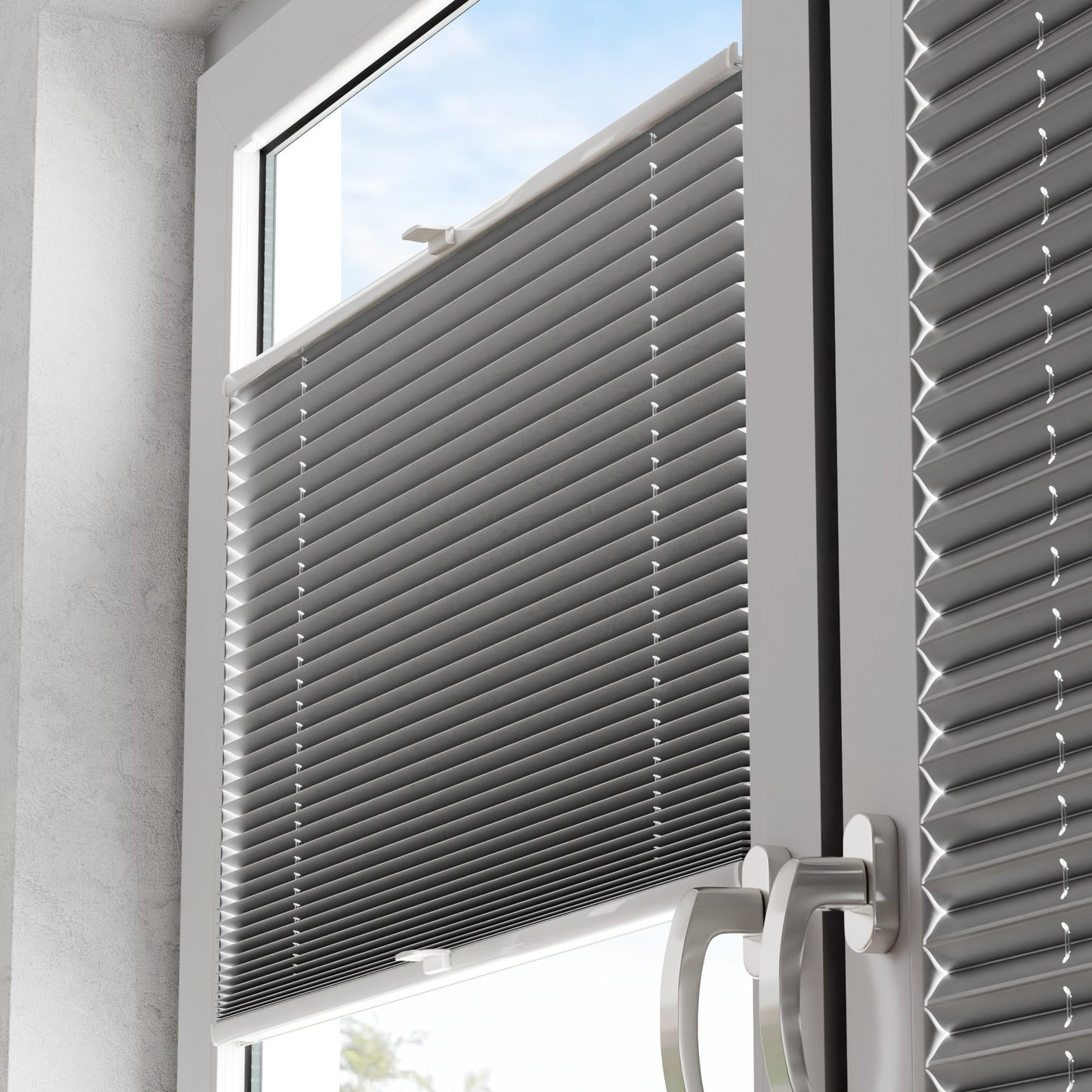 Detail-Darstellung lichtdurchlässiger Thermo-Plissees