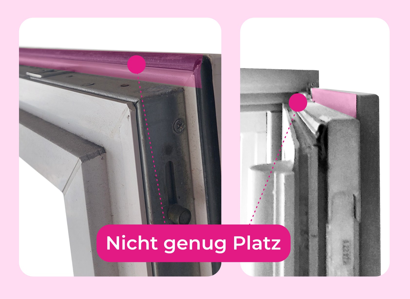 Hinweise zur Fenster-Kompatibilität bei Klemmhalter-Montage