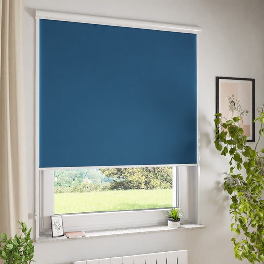 Thermo Kassettenrollo mit seitlichen Führungsschienen zur Wand-Montage zum Anschrauben