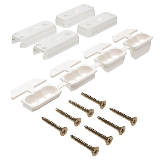 4x-Set Plissee-Zubehör zum Anschrauben in der Glasleiste, Erweitertes System